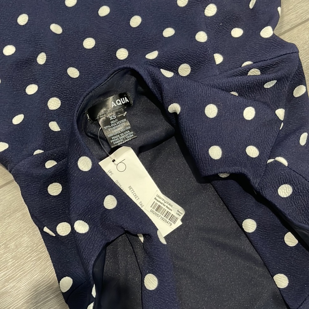 Aqua fashion navy blue XS dress from bloomingdales - Picture 3 of 3